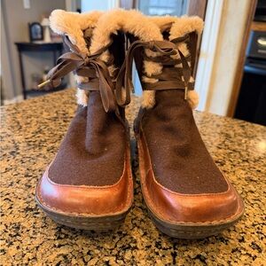 Alegria Brown Fur Lined Winter Boots